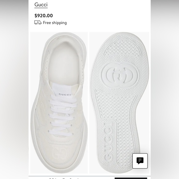 Gucci White Sneakers 38.5 - Picture 9 of 14